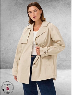 Kaffe curve Trenchcoat Kort Feather Grey